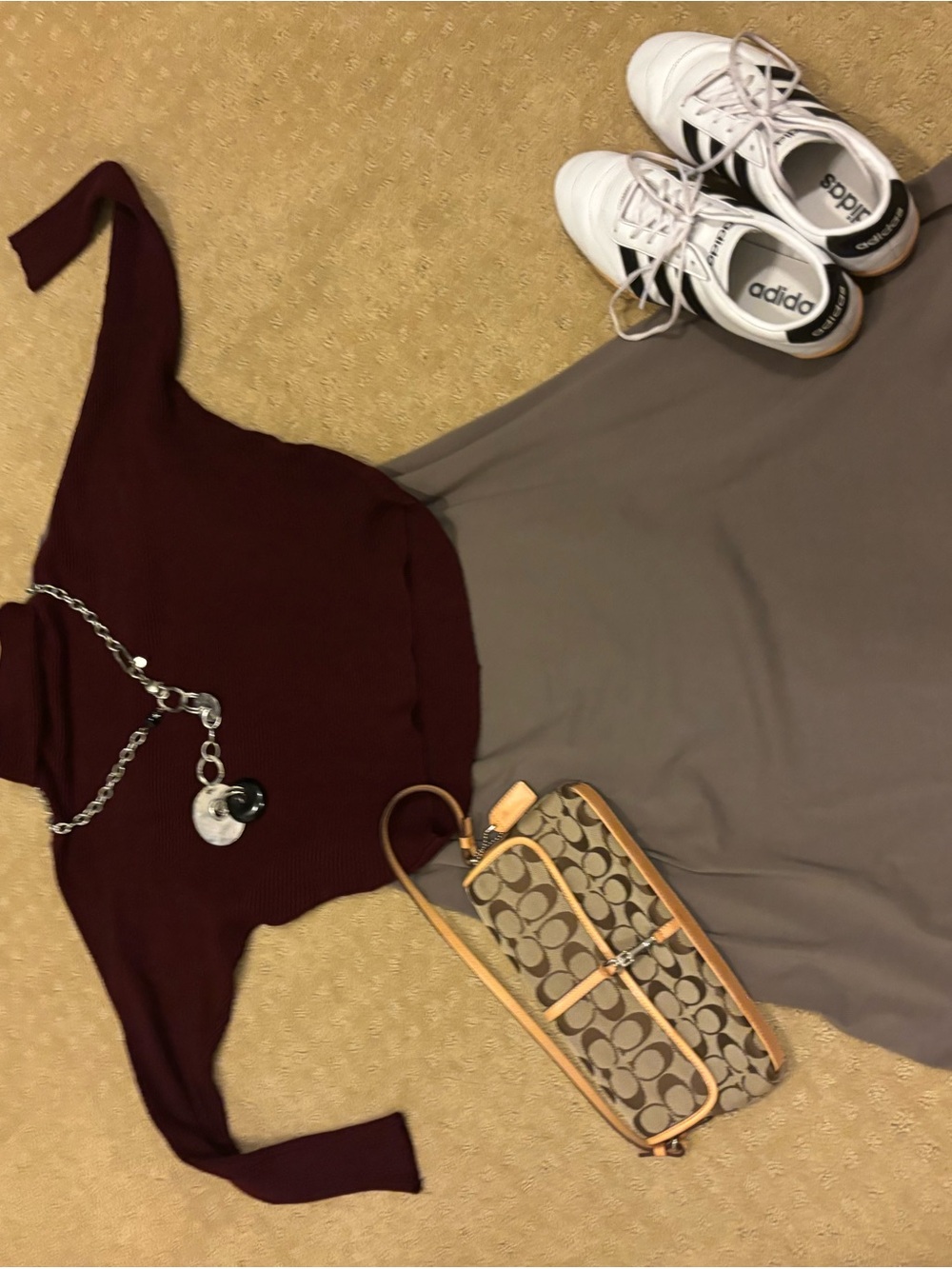 Eileen Fisher S Organic Cotton Taupe A-Line Swing Dress Made in USA
